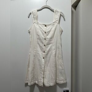 NWT white Roxy button up mini dress, size medium